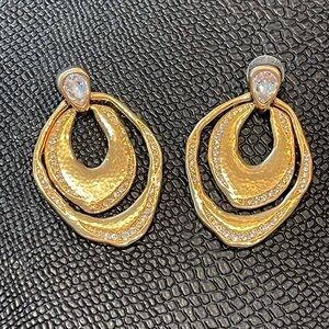 Elegant Gold-Tone Teardrop Earrings